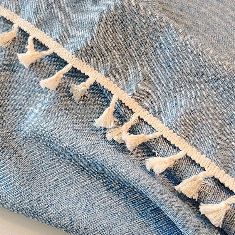 ZISIZ Baumwolle Leinen Quaste Tischdecke