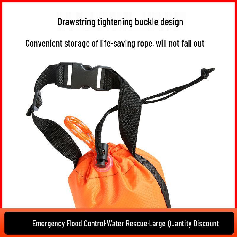 Water Rescue Lifesaving Rope with Floating Buoy and Throw Bag
