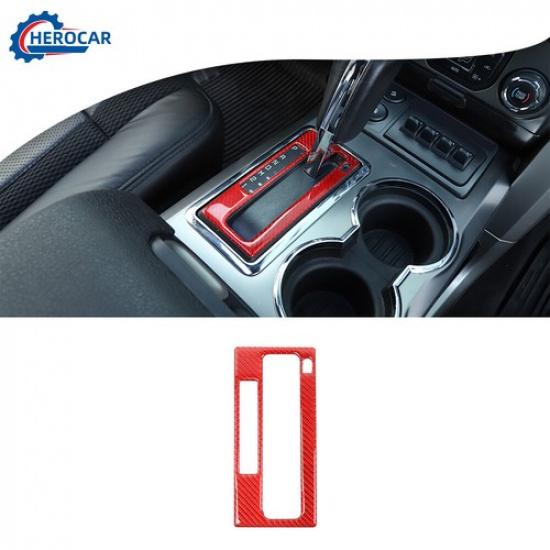 

Center Gear Shift Panel Cover Trim for Ford F150 2009-2014 Red Soft Carbon Fiber