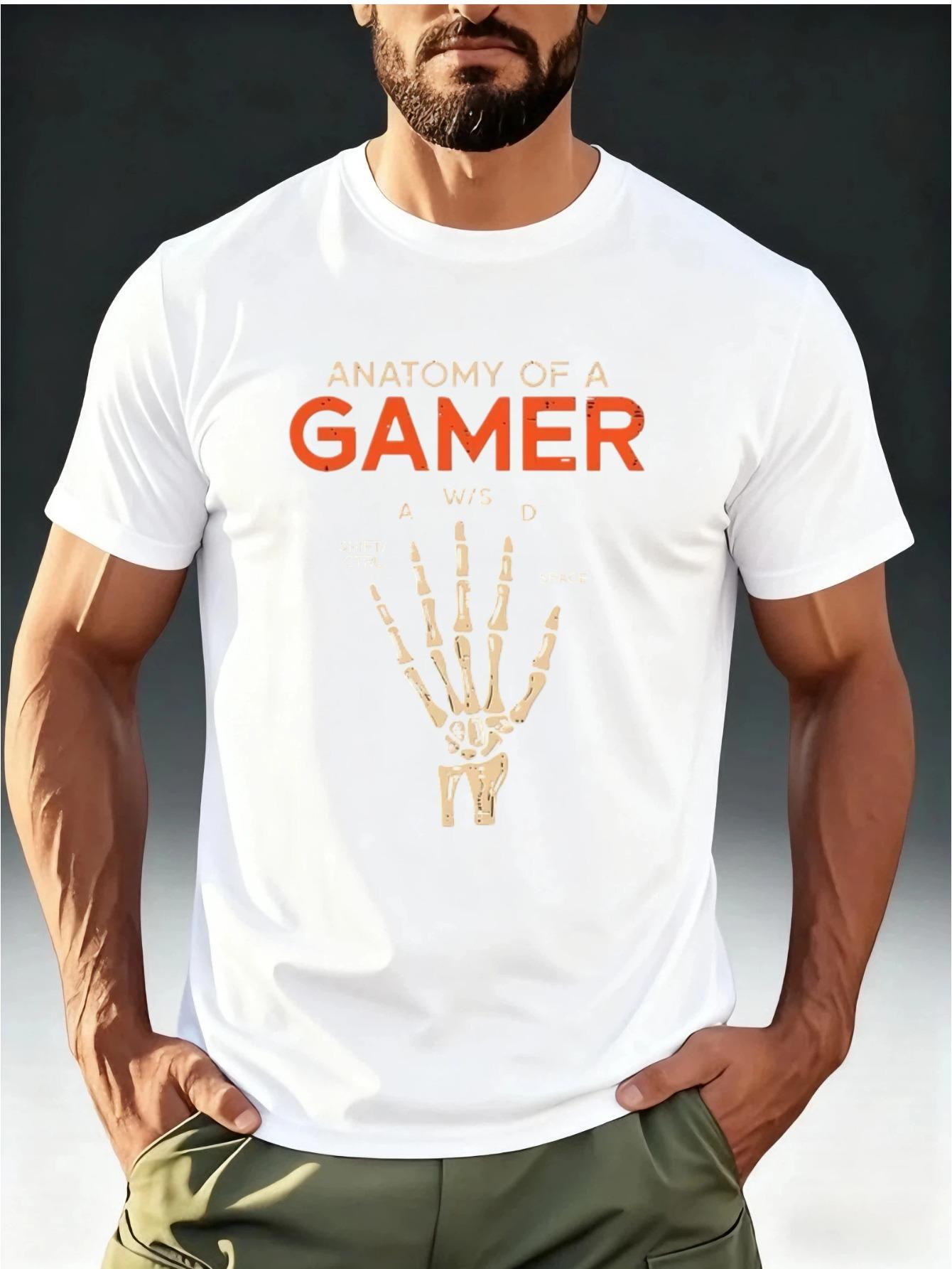 Men S Short-Sleeve T-Shirt Featuring The Print ANATOMY OF A GAMER XXXL