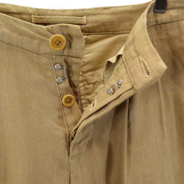Nigel Cabourn Made in Japan Linen Blend Pants 36 beige Button fly Men's Used