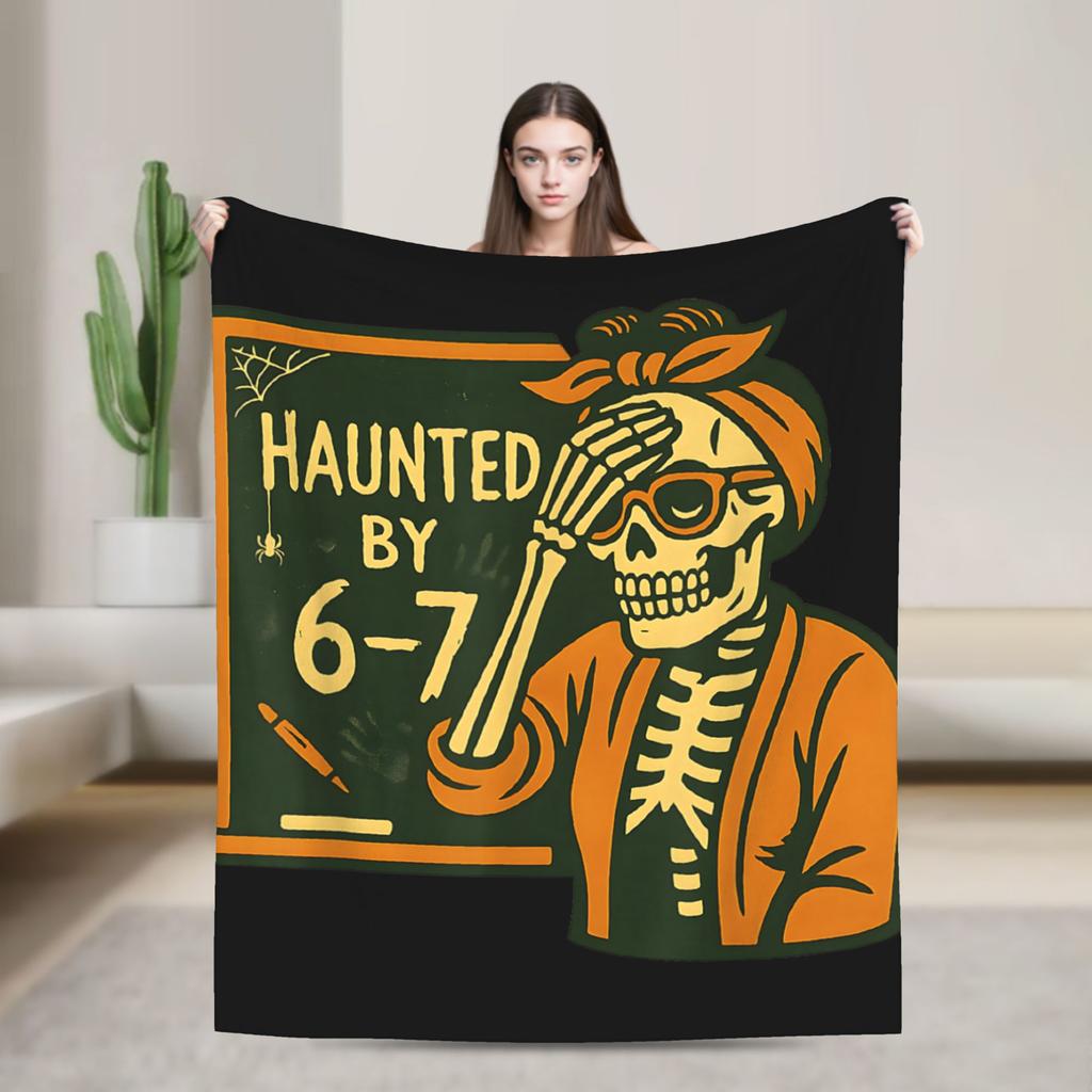 Funny Six Seven 6 7 Meme Gen Alpha Slang Blankets Office Flannel Throw Blanket For Bedroom Warm Soft Design Quality Bedspread