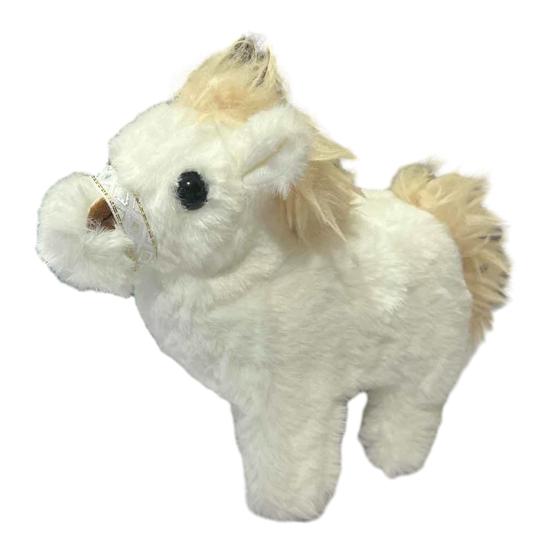 Kids Electronic Plush Pony Toy Walking Interactive Horse Plushie Toy Toddlers Boys Girls Educational Simulation Animal Toy