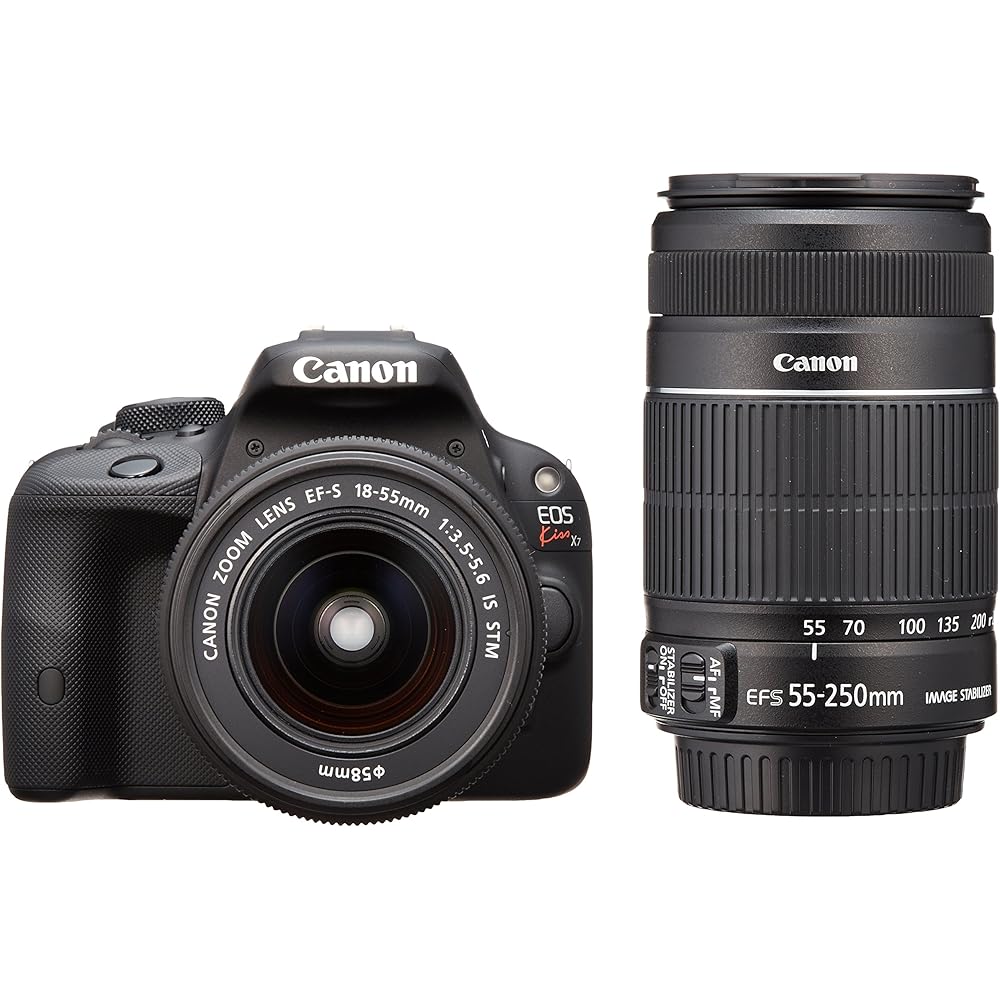 

[Refurbished] Canon DSLR Camera EOS Kiss X7 Double Zoom Kit EF-S18-55mm/EF-S55-250mm Included KIS...