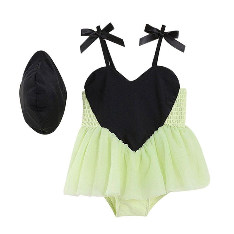 

Юбка для маленьких девочек, купальник Love Bow с слингом, сетчатый купальник