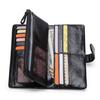 CONTACT'S Genuine Leather Men Long Wallet Phone Bag Zipper Coin Pocket Purse Male Clutch Wallet