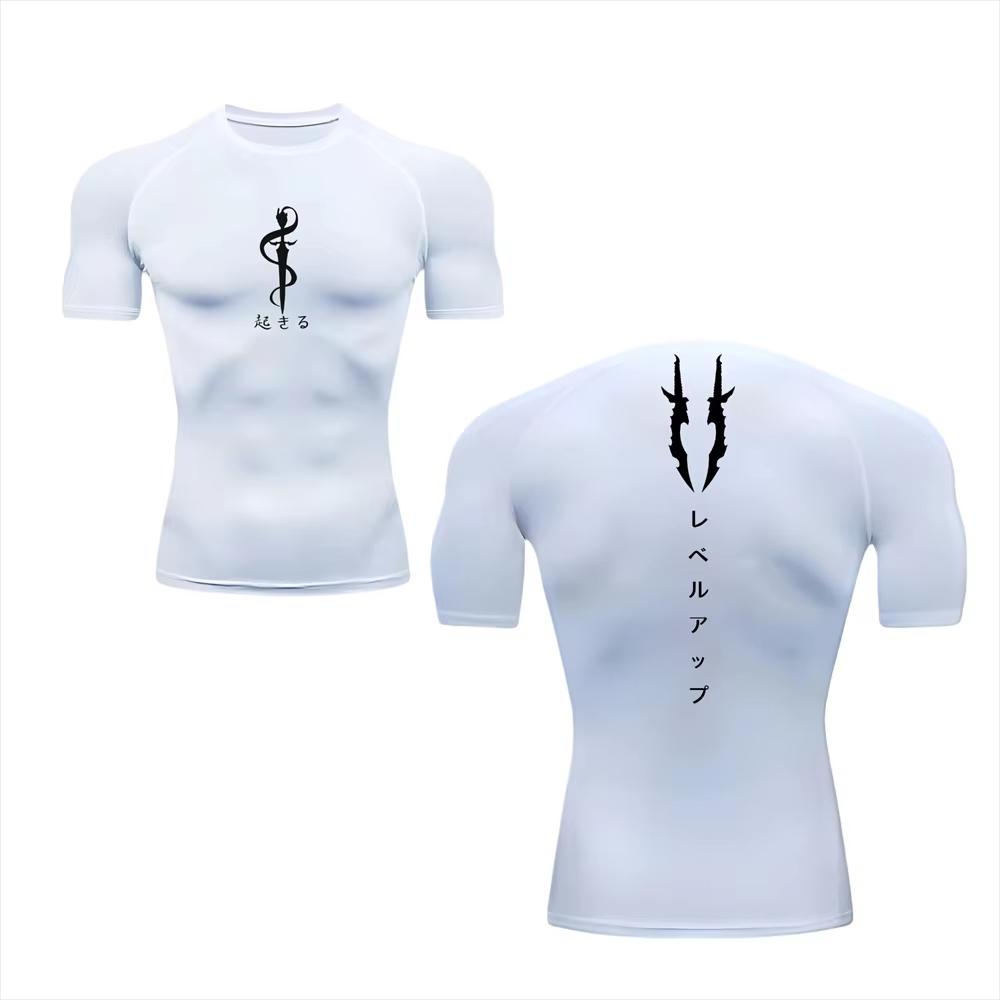 

Short Sleeve Compression Shirts for Men Summer Athletic Quick Dry T-shirts Gym Workout Running Tees Tops RL0626 XXXL