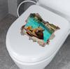 Funny Capybara Toilet Sticker Waterproof Self Adhesive Bathroom Decal