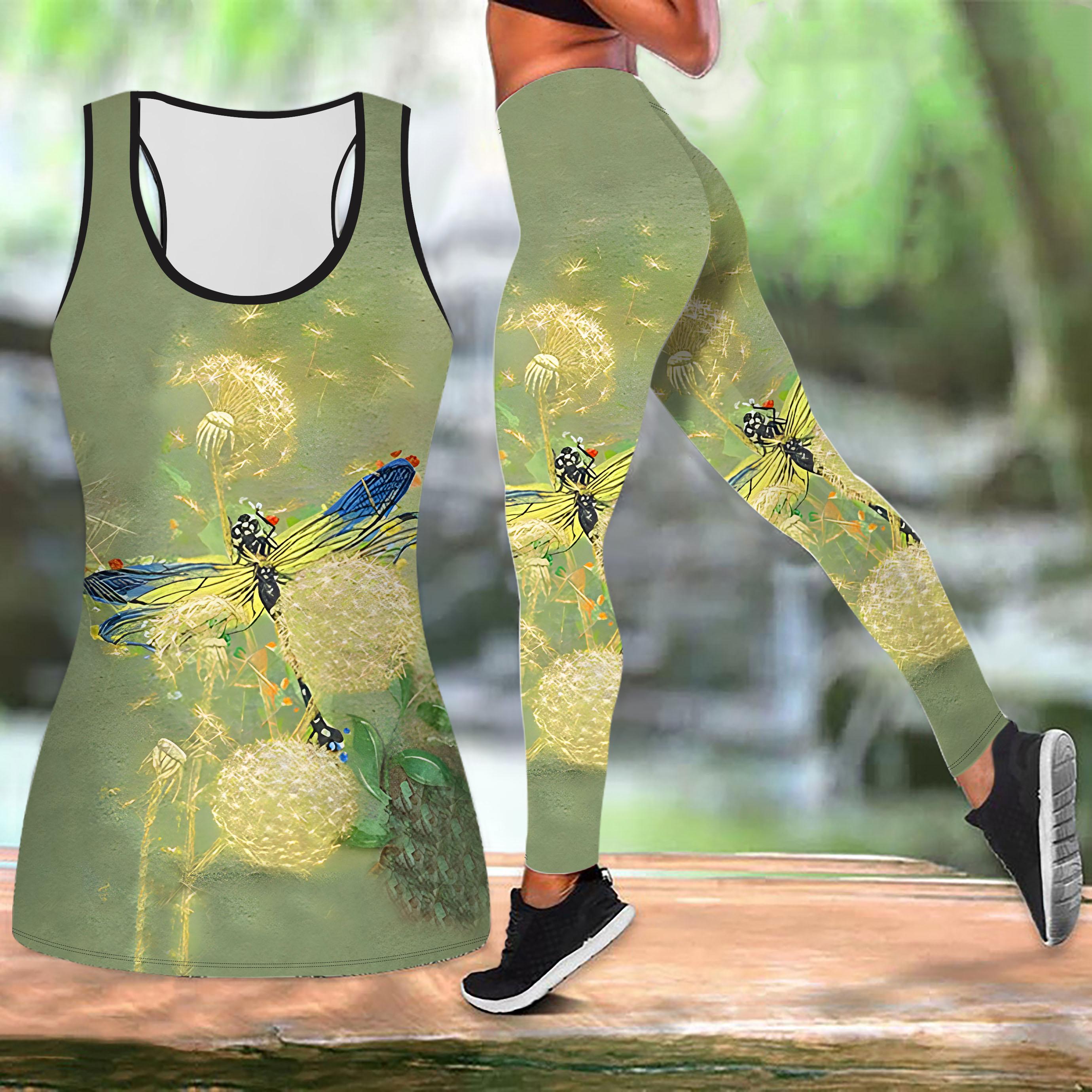 

Годинник Бабка Print Одяг для йоги для жінок Мода Легінси для тренувань Фітнес Спорт Повсякденний набір для йоги Спортивний костюм XS зелений