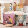 Bunny Drop Anime Cushion Cover Soft Plush Fabric Double-Sided Printed Sofa Cushion Cover for All Seasons Home Decor Gift