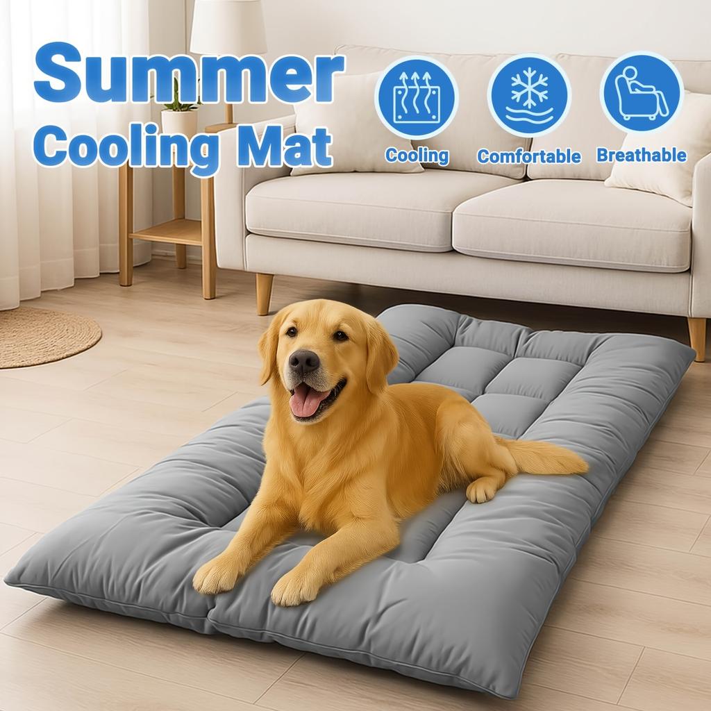 Puppy Cooling Bed Summer Cool Dog Sofa Bed Large Soft Breathable Cat Dog Sleeping Pad Anti Slip Bottom Bedroom Pet Sleeping Mat