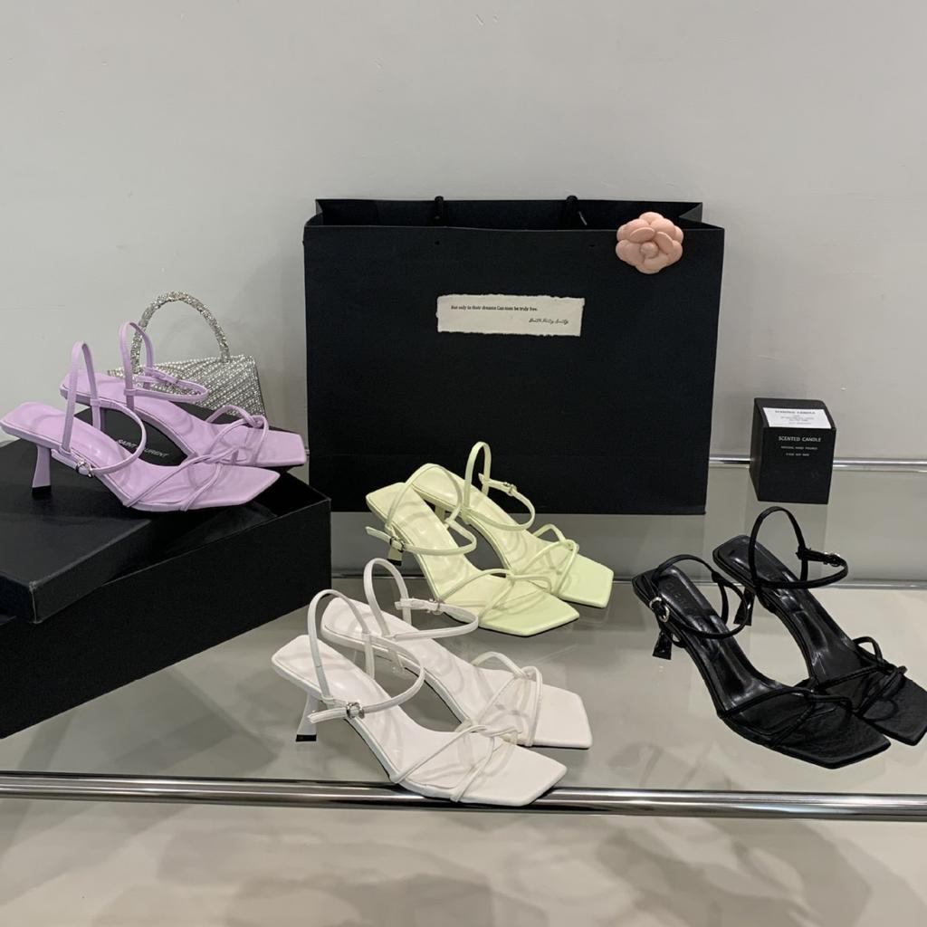 A1317-3~ Neue quadratische Zehensandalen mit französischem Temperament und hohen Absätzen für Damen im Sommer 2025