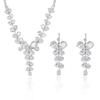 Cross-border Trendy Zircon Earrings & Colorful Floral Necklace Set