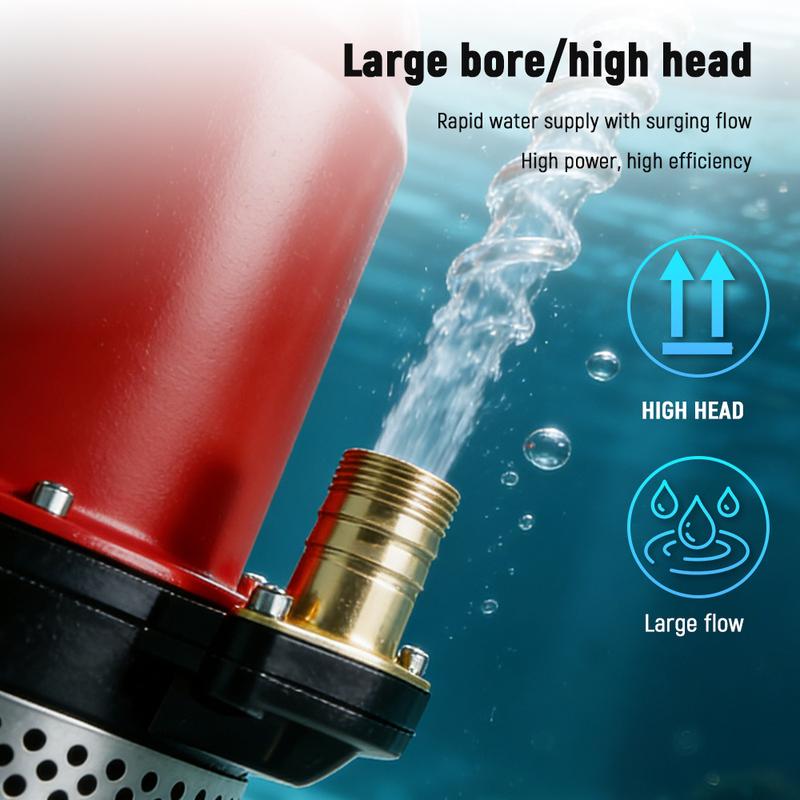 Rechargeable Lithium Battery DC Submersible Pump Remote Control 12V 200W High Flow 3.5m³/H 7M Head Agricultural Irrigation
