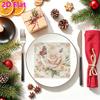 20pcs Disposable Napkins with Flower Pattern Print for Wedding,Parties,and Daily Use for Thanksgiving Fall Christmas Table Decoration