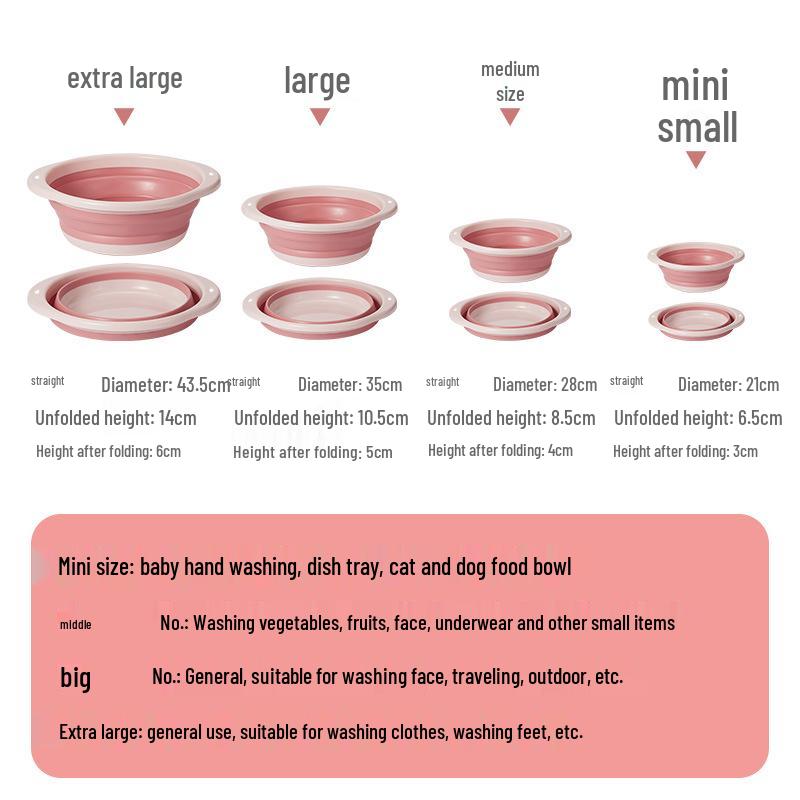 Portable Folding Baby & Household Washbasin for Travel and Dorms