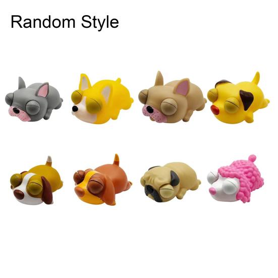 Squeeze Fidget Toy Soft Silicone Cute Puppy Doll Pinch Toys Relieve Stress Vent Toy Eye-Popping Cartoon Dog Doll Decompression Toy Party Favor