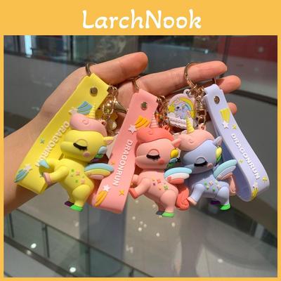 Cute Unicorn Keychain Whimsical Cartoon Metal Key Ring Fun Gift For Couples In Yellow