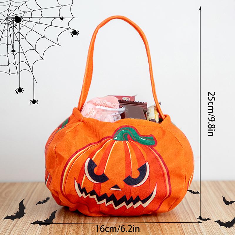 

Halloween Pumpkin Candy Bag Non Woven Portable Candy Basket Trick Or Treat Kids Gift Packaging Halloween Party Supplies