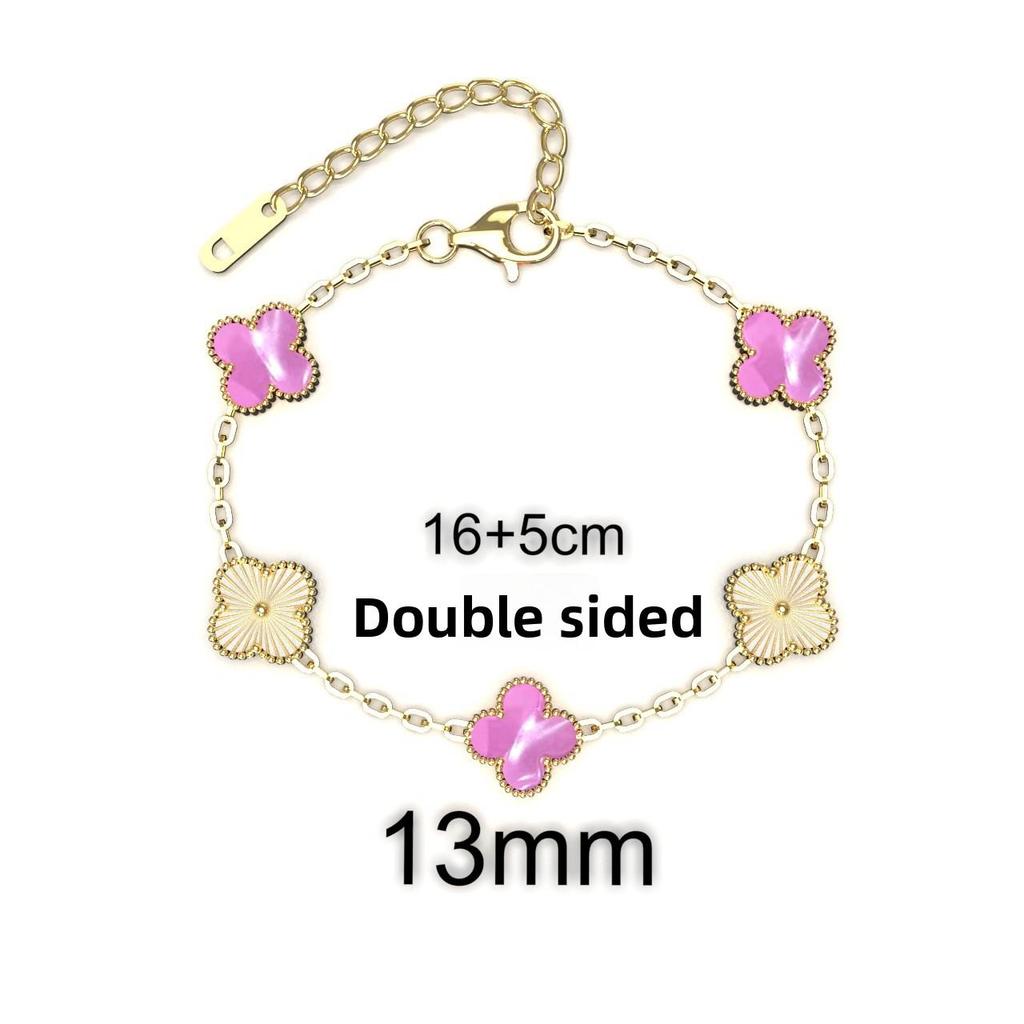 13MM Titanium Steel Four-leaf Clover Bracelet Small Fresh Fashion Petals 18K Does Not Lose Color Ladies Bracelet