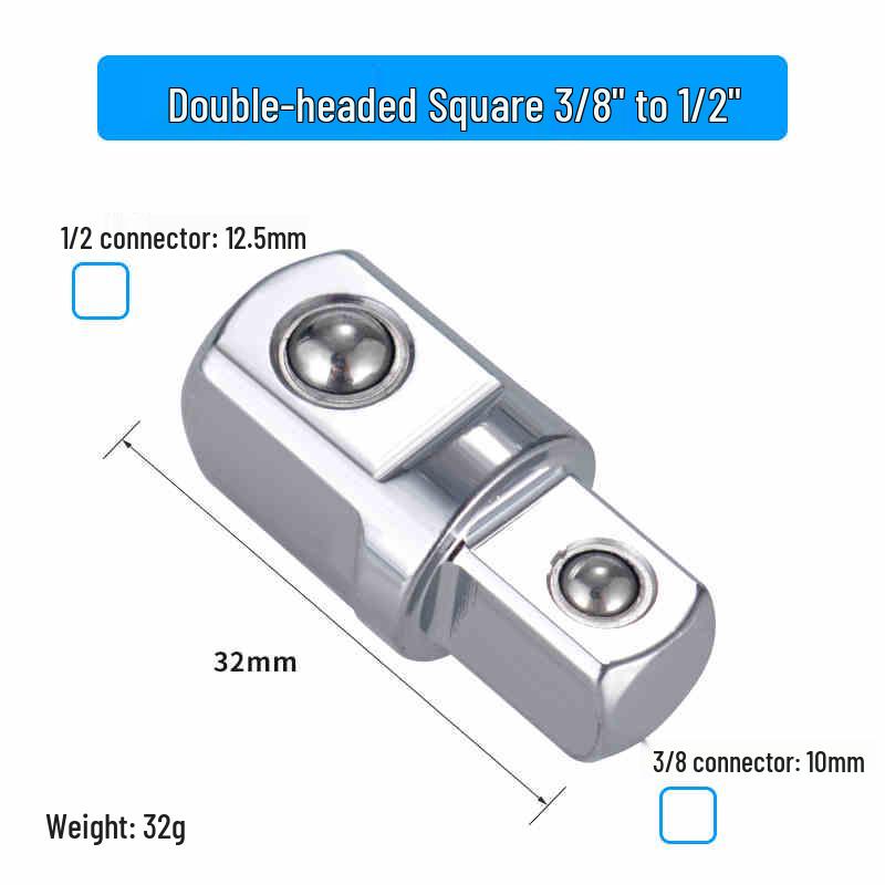 Multi-Drive Socket Adapter for Ratchet Wrench: 1/2" To 3/8" To 1/4