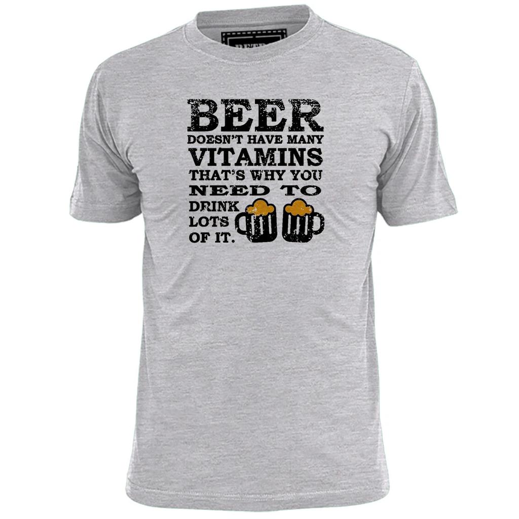 Mens Beer Doesn't Have Many Vitamins Drink Lots Of It Funny T shirt