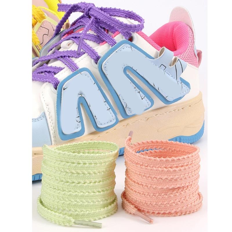 Colorful Shoe Laces 120cm Long Flat Polyester Shoelaces Anti Slip Shoelace Replacement For Men Women Sneakers Boot
