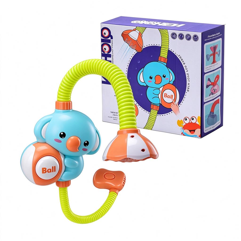 1 Set Cartoon Elephant Electric Baby Shower, 360° Adjustable Sprayer Head, Toddler Bathtub Water Play Toy, Kids Bath Time Gift