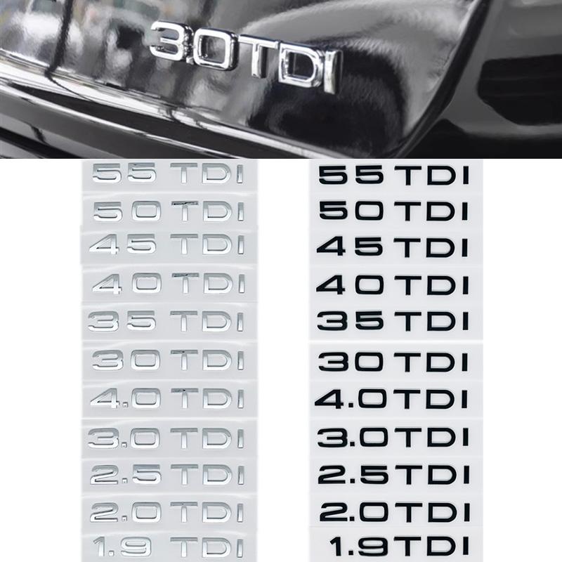 3D ABS MCGJMC5 Car Sticker For 2.0 2.5 3.0 4.0 TDI 30 35 40 45 50 55 TDI A4 A5 A6 A7 A8 Q5 Q7 Letter Emblem Rear Trunk Decoration Badge