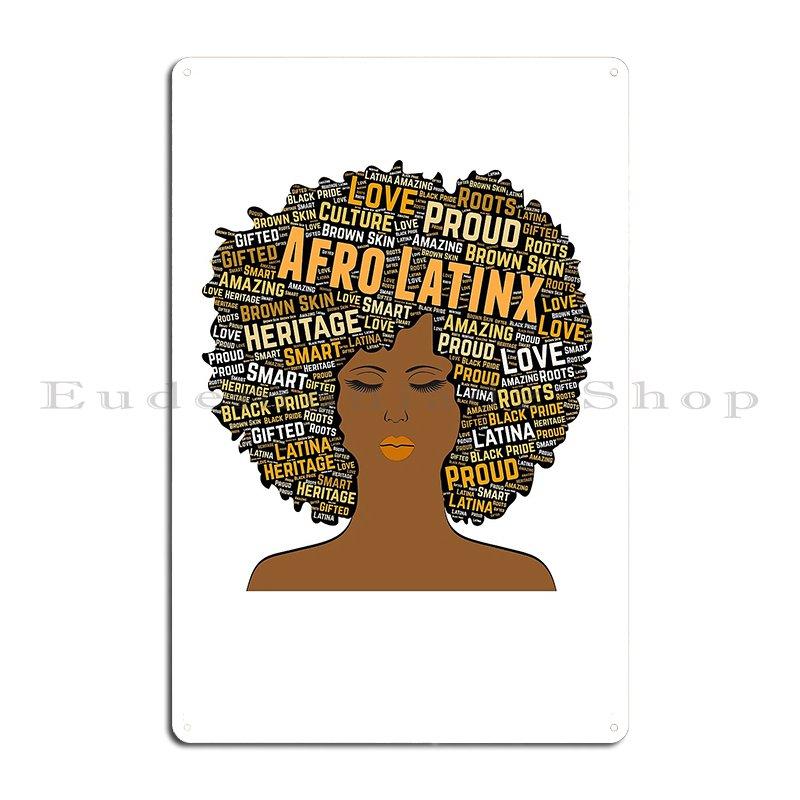 Black Afro Woman Metal Plaque Classic Painting Create Decoration Club Bar Tin Sign Poster