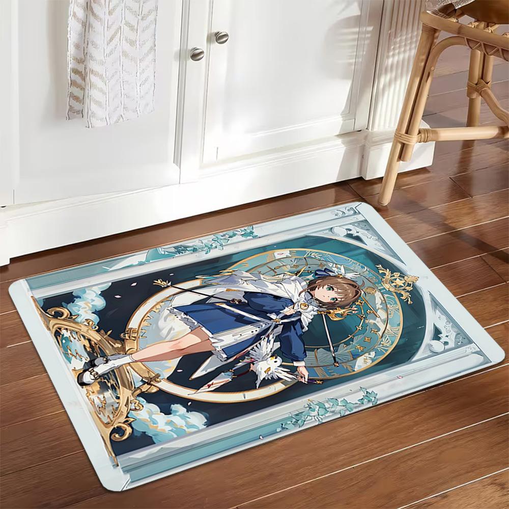 Elegant Blue Floral Dress Decoration,Carpet,Living Room,Bedroom, Non-slip,Square rug