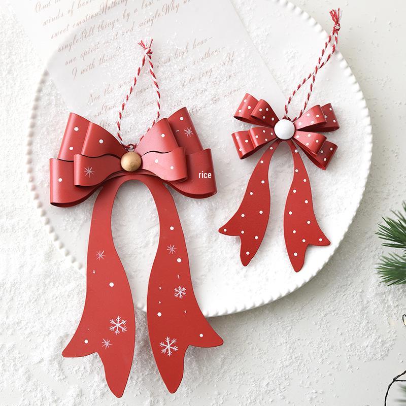 New Iron Art Snowflake Bow Christmas Tree Pendant Decoration