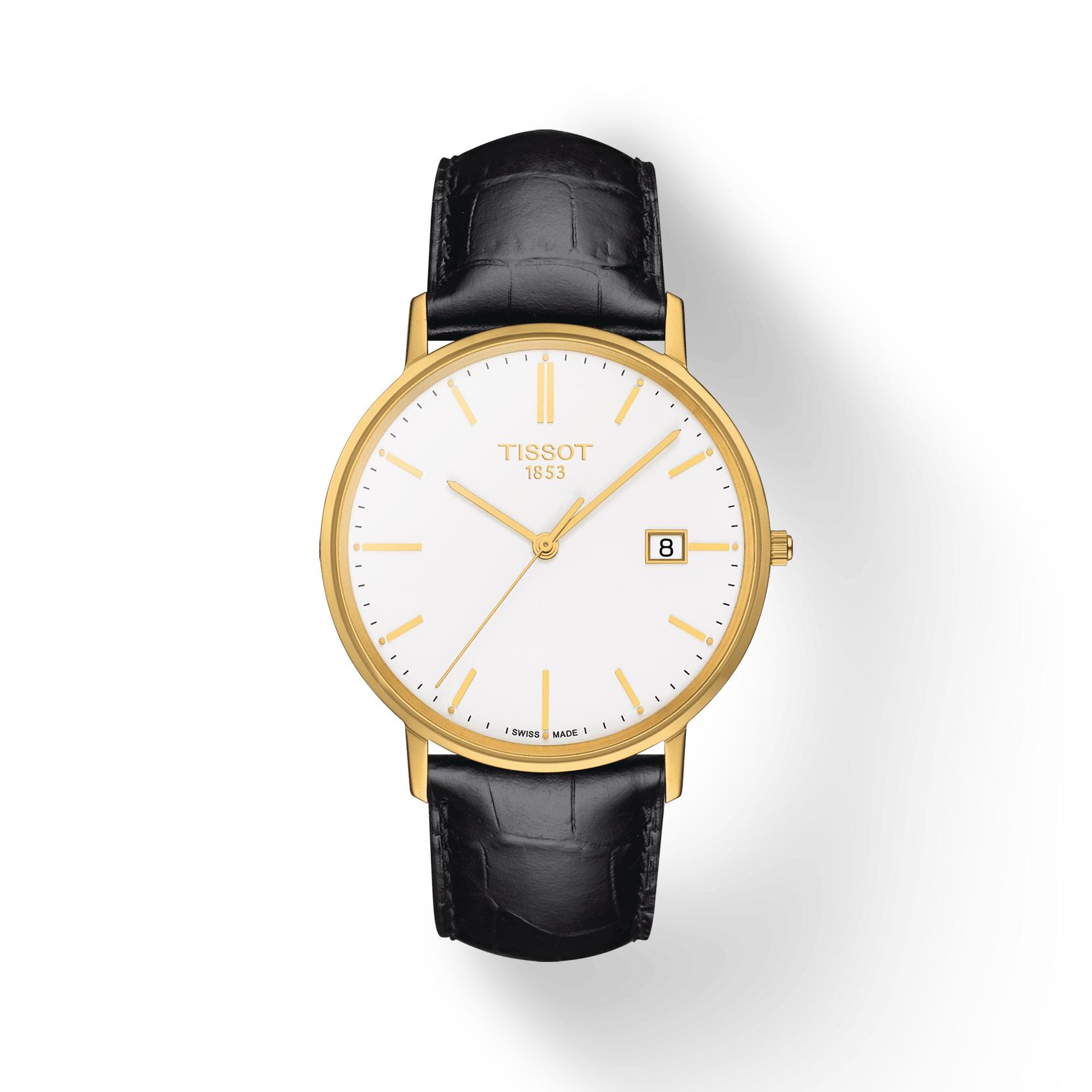 

Чоловічий модний годинник Tissot зі шкіряним ремінцем та білим циферблатом T922.410.16.011.00 білий