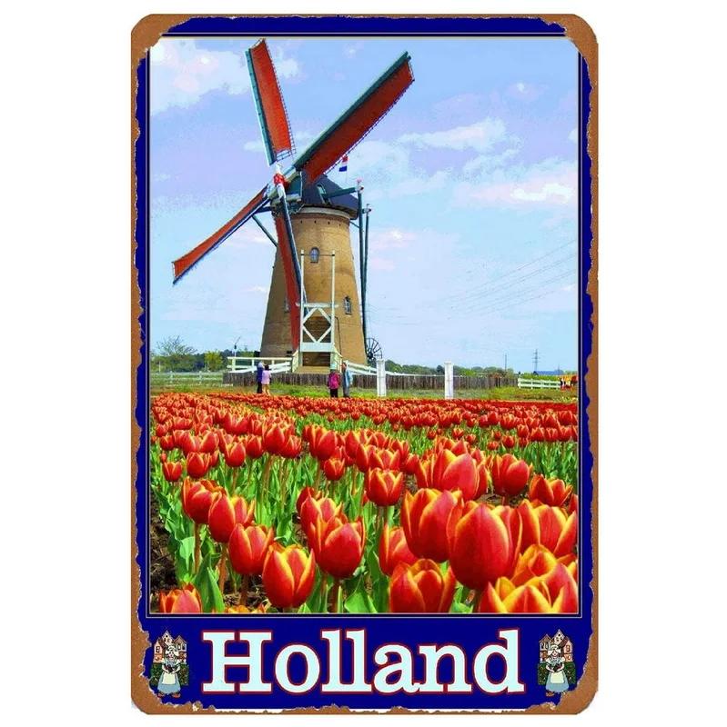 Metal Tin Signs Plaque Landscape View Wall Decoration Vintage Art Posters Iron Painting for Man Cave Home Cafe Garden Club Bar