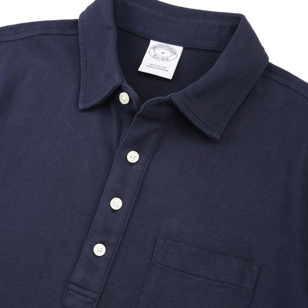 BROOKS BROTHERS Jersey Vintage Pocket Polo Shirt (Navy) (Bbntmm7419Qem)