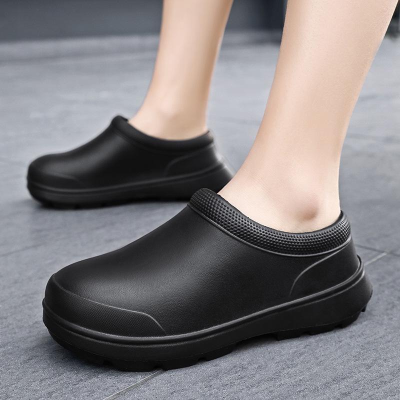 Men's and Women's Chef Shoes: Spring/Autumn Kitchen, Nursing, and Rain Boots, Breathable Black, Ideal for Summer and Postpartum.