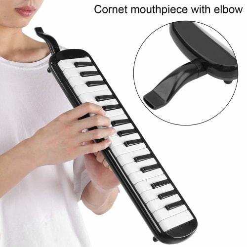 32-Key Melodica, Melodion, for Children, Easy to Play, Music Education, with Case, Suitable for Kindergarten, Beginners, and Students (Black)