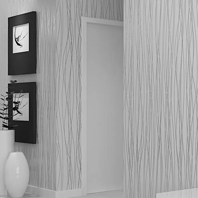 

Однотонные серые серебристые полосы Флизелиновые обои Декор комнаты Современная роскошь Полосатая текстура Однотонный серый фон Рулон обоев Декор 9.5mx53cm