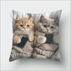 Vibrant Bohemian Style Short Plush Pillow Cover 45x45cm Charming Kitten Living Room Bedroom Decor (Pillow Insert Not Included)