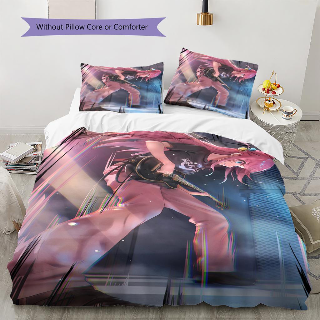 Anime Pattern Bedding Quilt Set Quilt Cover Pillowcase Home Decoration Birthday Gift (1 * duvet cover + 2 * pillowcase, without core)
