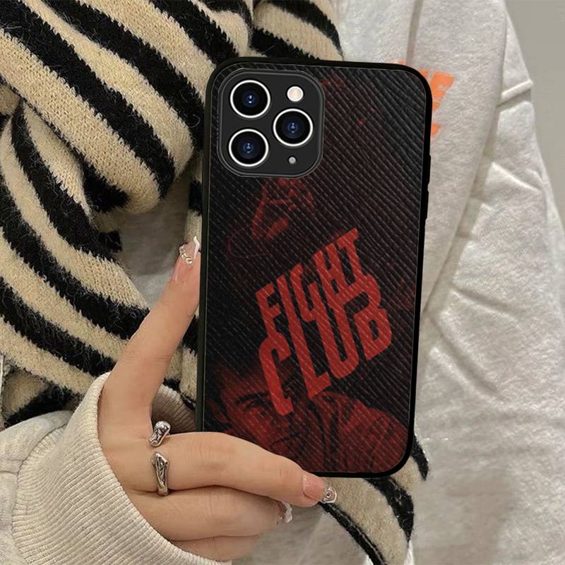Fight Club Movie Poster Phone Case Hard Leather Case for IPhone 18 11 12 13 Mini Pro Max 8 7 Plus SE 2020 X XR XS Coque