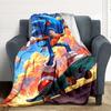 1pc Sonic Skateboarding Flannel Blanket, Soft Skin Friendly with Digital Printing, Various Sizes Available for Family, Friends, Birthday