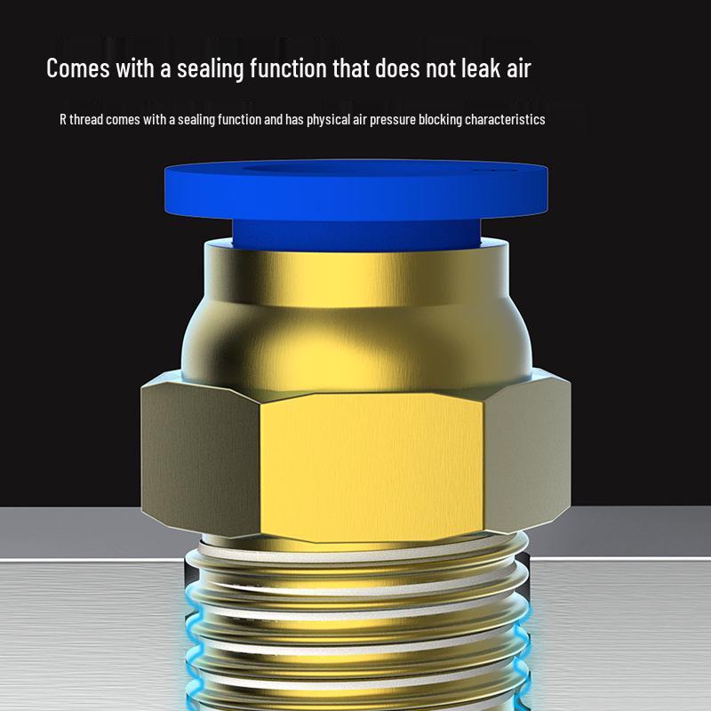 8mm Pneumatic Soft Hose Quick Connect Air Tube Fitting with 1/2" Thread and 6mm Air Nozzle
