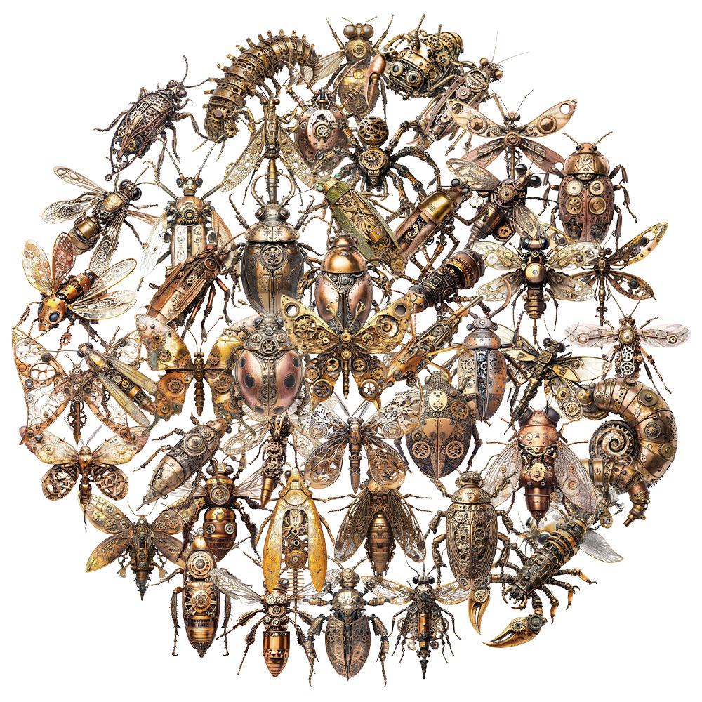

50-Sheet Set of Creative Steampunk Insect PET Transparent Stickers for Thermos Cups and Phone Cases