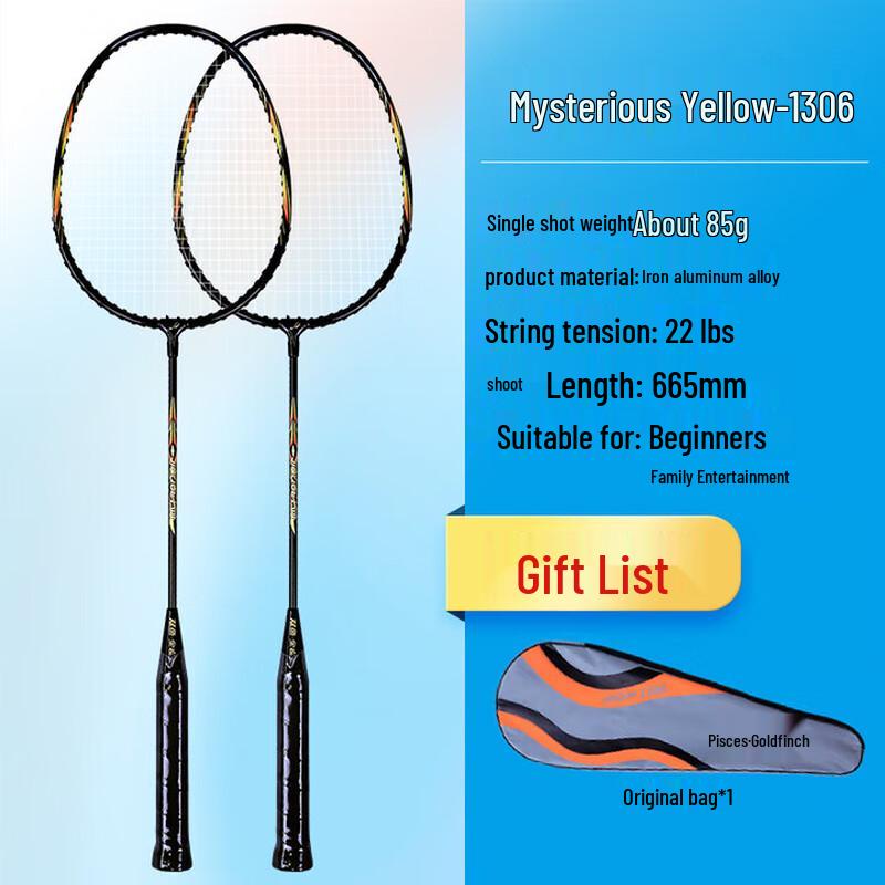 Double Fish Ultralight Durable Badminton Racket Set