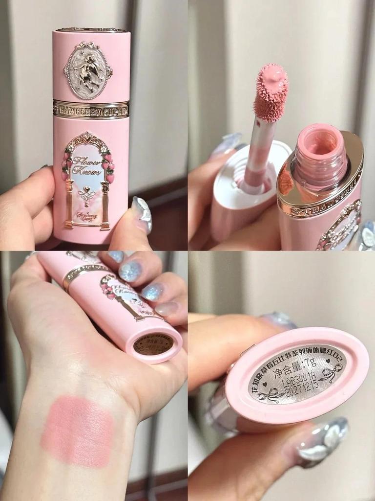 Flower Knows Strawberry Cupid Liquid Blush Long-lasting Moisturizing Easy Makeup Blush Creamy Liquid Blusher