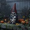 Unique Retro Room Accents 3D Printed Gothic Skull Gnome Ornament, Halloween Spooky Desktop Display Statues Figurine for and Garden Decoration,