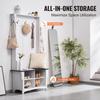 Hall Tree Wooden Hall Tree with Bench 5 Hooks for Entryway & Hallway