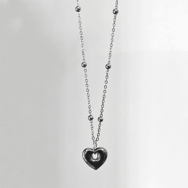 Modern Heart Pendant Jewelry Adjustable Bead Chain Necklace Fashion Pendant Necklace Star Neck Jewelry for Daily Party