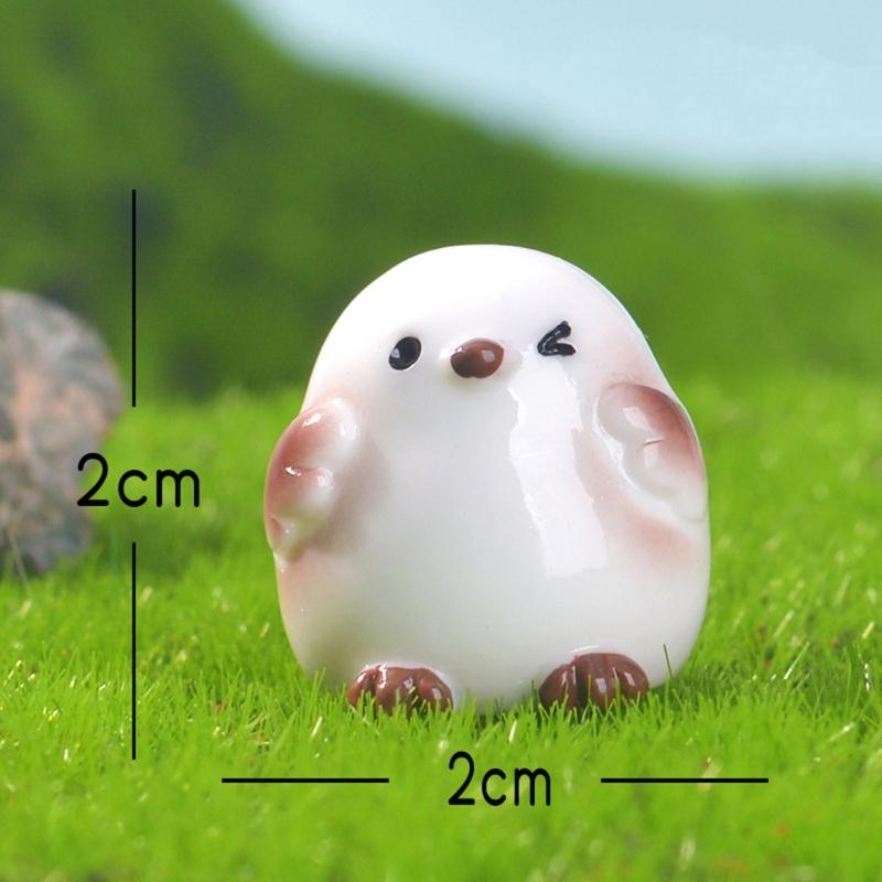 6Pcs Cute Handcrafted Tit Bird Figurine Resin Miniature Animal Ornaments For Desktop Shelf Decoration In Homes Or Office